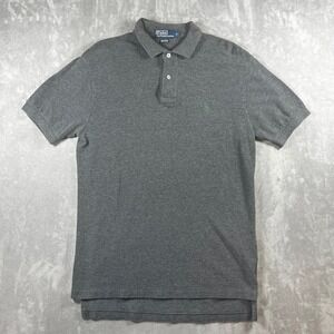 Polo Ralph Lauren Mens Small Gray Cotton Short Sleeve Pony Logo Polo Shirt